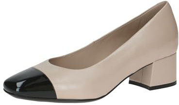 CAPRICE Damen Pumps Kleiner Absatz Elegant, Mehrfarbig (Beige/Black), 41 EU
