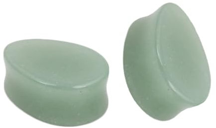 Epinki Piercing Schmuck, 2er Tunnel Damen, Jade 8mmx12.5mm Plug Ohrstecker Hellgrün Ohrringe Träne