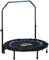 HOMCOM 102 cm Fitness-Trampolin, Faltbares Mini-Trampolin mit vierfach höhenverstellbarem Haltegriff, Fitness-Rebounder für Erwachsene, bis 100 kg, Schwarz+Blau