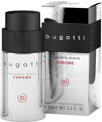 bugatti Parfüm Herren Dynamic chrome 100ml I Orientalisch- Eau de Toilette I sinnlich-starke Kombination aus Kaschmirholz, Moschus & Litschi I fruchtig, frisch & holzig-warm