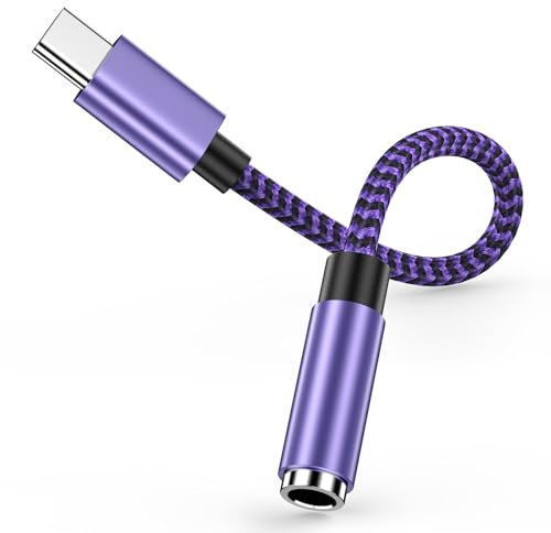 Adaptador USB C a jack de 3,5 mm, USB tipo C a adaptador de auriculares de 3,5 mm, Samsung, USB C para auriculares con chip DAC para Samsung Galaxy S25 Ultra S24 S23 A55, A54 5g, iPhone 16/15, Xiaomi