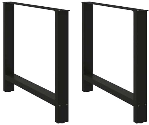 vidaXL Esstischbeine Schwarz 2 Stk. 90x(72-73) cm Stahl