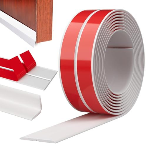 Wapasezyar Battiscopa morbida, autoadesiva, protezione dei bordi, listello flessibile in PVC, per porte, finestre, pareti, cucina, piastrelle, facile da tagliare (bianco, 1 cm x 1 cm x 4 m)