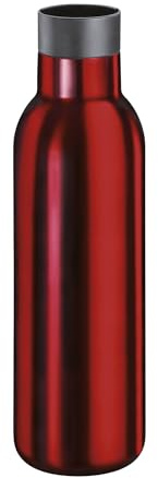 cilio Isolierflasche DELUXE 450 ml, rot, 360°-Trinkverschluss, Edelstahl | Trinkbehälter, Kupferbeschichtung, für kohlensäurehaltige Getränke, auslaufsicher, bruchsicher, zerlegbarer Verschluss