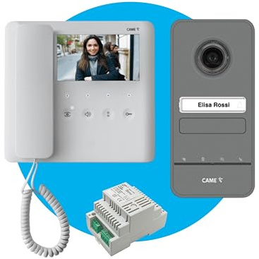Came Kit videocitofonico monofamiliare con videocitofono a cornetta AGT V bianco e display LCD 5” compatibile con sistemi X1 e XIP, posto esterno a parete LHS V/01 e alimentatore VAS/101