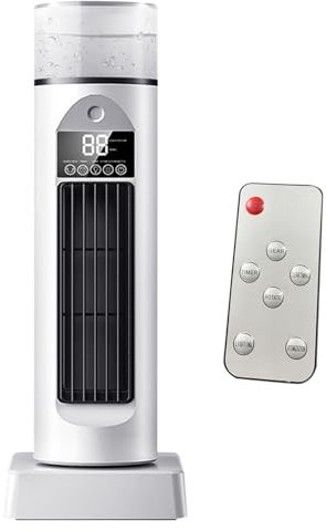 Lnhgh Ventilador AC portátil, ventilador de aire acondicionado, torre de aire acondicionado, 6 velocidades, silencioso, oscilante, sin bladerless con mando a distancia para dormitorio