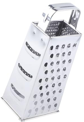 Mehrzweckreibe mit 4 Seiten, rostfreier Stahl, flacher Griff, zum Zerkleinern, Schneiden, Reiben von Gemüse