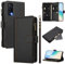 CWEIYUSHU Cover Compatible avec Vivo Y72 5G / Y52 5G V2053,Compatible avec Vivo iQOO Z3 [Courroie de Poignet Amovible] Étui pour téléphone Portable à Double Fente Black
