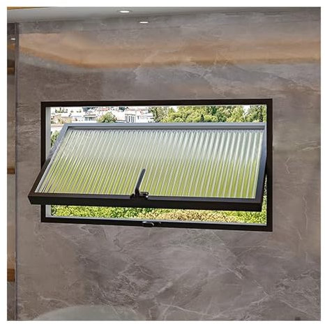 Ventana Ventana De Vidrio Rectangular Giratoria Con Marco De Aluminio Y Tira De Sellado, 60, 70, 80, 90 Y 100 Cm, Para Cobertizo, Con Montaje Empotrado, Para Iluminación Y Ventilación.(Black,70X40CM/2