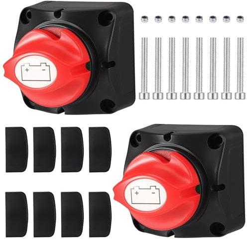 Moendergo 2PCS Batterie Isolator Switch 12V 24V Battery Disconnect Switch 275A Battery Cut Off Kill Switch ON-OFF Suitable for Trucks Cars Motorhomes Motorcycles Yachts Boats