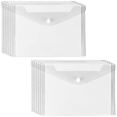 12 st A5-dokumentmappar, vattentät plånbok, 22,5 x 18 cm, mapp | Plastmappar A5, Transparent Pochette, Transparent fodral, för kontor, skola och hemunderhållning, dokument, mottagningar