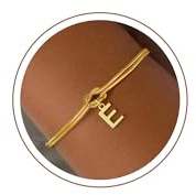 SLOONG Einschulung Geschenk - Armband mit Buchstaben für Frauen Mädchen | Vergoldet/Versilbert Knot Armband Hypoallergen Armbänder Geburtstagsgeschenk Geschenke für Frauen Mädchen Kinder Schmuck