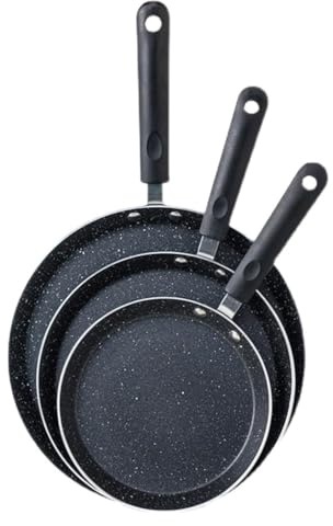 3 Piece Nonstick Skillets Set Gift Antislip Handle Durable Kitchen Cookware