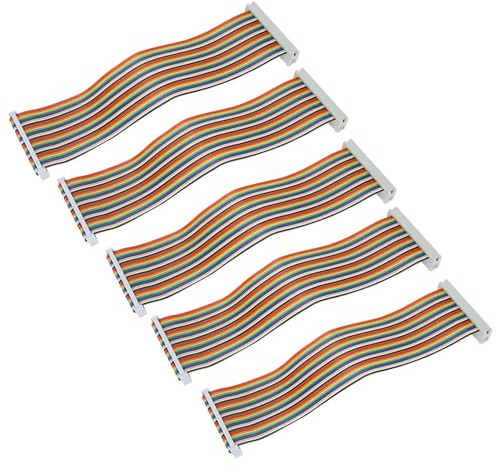 TOPINCN 40-poliges GPIO-Kabel (Stecker auf Buchse) für 20 cm, 5 Stück, Verlängerungskabel für T-Board/Steckbrett, Computerzubehör (männlich zu weiblich)