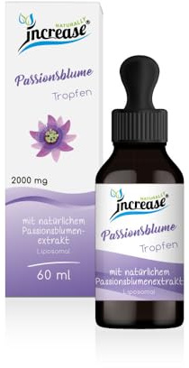 Liposomale Passionsblume Tropfen hochdosiert - (60.000mg pro Packung) 2000mg Passionsblume pro Tagesdosis - MCT Öl - Hohe Bioverfügbarkeit