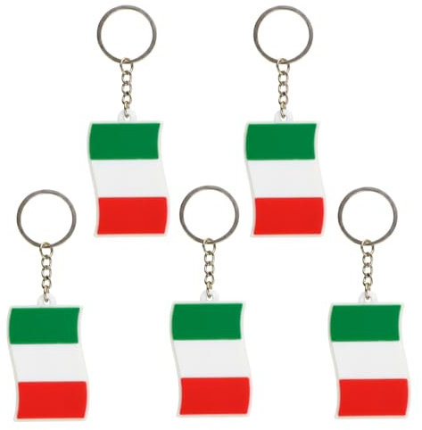 Lot de 5 porte-clés avec drapeau national en PVC pour célébrations nationales et souvenirs