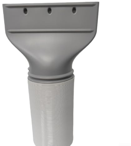 Feeshoppher Air Conditioner Window Adapter 150mm Exhaust Hose with Flat Adapter Set for Air Conditioners Range Hoods Dryers 1.5 m Flexible Plastic Ventilation Duct Flat Hose Adapters Grey