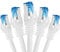 BIGtec - 5 Stück - 7,5m CAT.7 Gigabit Patchkabel Netzwerkkabel weiß Kupferkabel Patch Ethernt LAN DSL Kabel CAT7 (RJ45, Cat 7, S/FTP PIMF) 7,50m