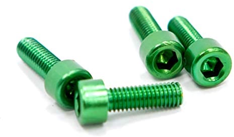 Fibrax Schrauben, eloxierte Legierung, M5 x 15 mm, 1 Paar, grün, Nicht zutreffend