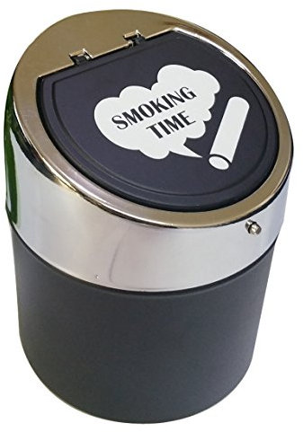 NewFerU Metall Aschenbecher rauchfrei für Zigaretten mit Deckel Big Schwarz
