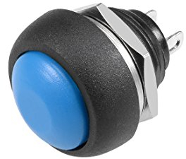 sourcing map 1Stk. 12mm Blau Momentanen Druckschalter Runde Flache Taste SPST 1 NO 1 NC DE de