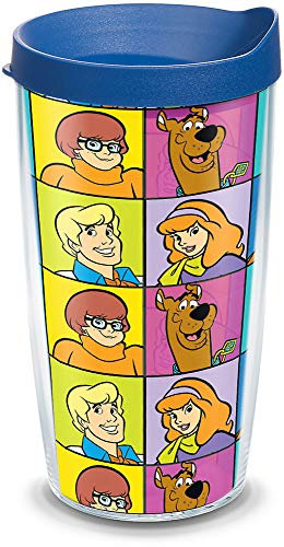 Tervis Warner Brothers Scooby-Doo Crew Isolierbecher mit Umwicklung und blauem Deckel, 473 ml, transparent