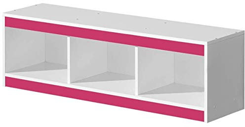 Furniture24 Hängeregal GULIVER 10 Wandschrank Wandboard Regal (Weiß/Rosa Hochglanz)
