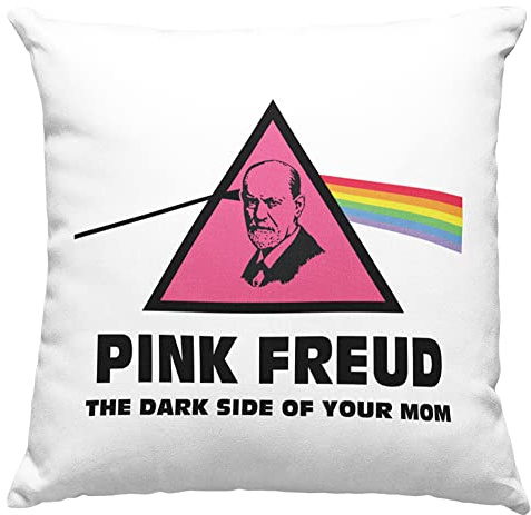 Vulfire Federa per cuscino Pink Freud, Cuscino Uomo originale Psicoanalisi, Fiosofia Psicologia, federa the dark side of your mom - senza Imbottitura (Bianco, 40_x_40_cm)