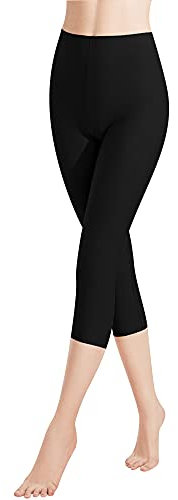Libella 1er Pack Damen Leggings 3/4 Hose aus Baumwolle Capri-Hose mit Hohe Taille bunt Slim Fit Fitnesshose Mehrfarbig 4161 Schwarz M