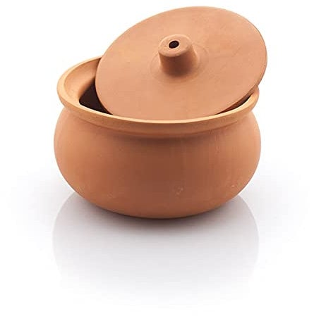 Cereza española turca natural tradicional de terracota cazuela guiso horno holandés cocotte 16 cm con tapa Reino Unido
