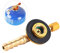 Camping Gas Refill Adapter, Universal Brass Stove Burners Switching Valve Regulator Valve Accessory for Small Cylinders Outdoor Camping (Yellow)