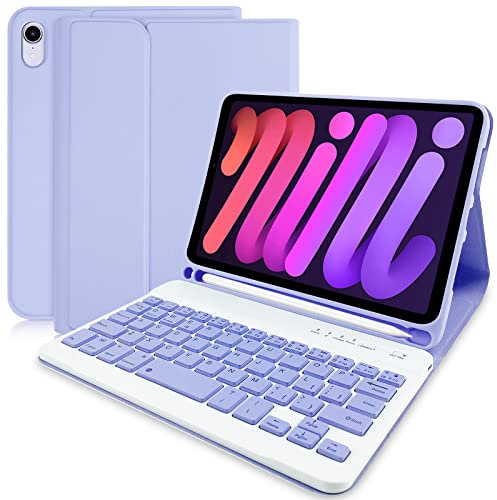 tititinita For IPad Mini 6th Generation IPad Mini keyboard Case 8.3 inch & Pencil Holder - Slim Cover with Magnetically Detachable Wireless Keyboard for iPad Mini 7 (A17 Pro) 2024, iPad Mini 6 2021