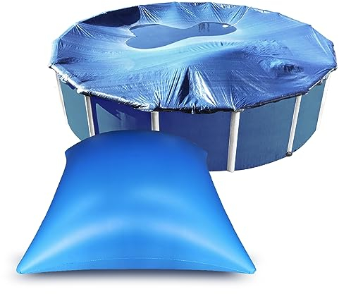 Poolkissen Winter XXL Viereckig 4×4ft, Poolabdeckung Winter Aufblasbar, Luftkissen Pool Zubehör für Pool Abdeckplanen, Pool Kissen Überwinterung, Eisdruckpolster Pool mit Sicherheitsventil (1 Stück)