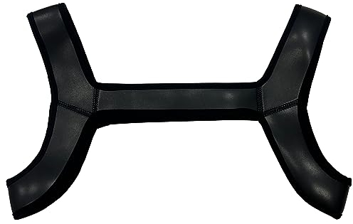TACKTIMES Herren Wetlook Body Brust Harness Männer Neopren Brustgeschirr Unterhemd Clubwear Weste Shirts Tops (L, Schwarz)
