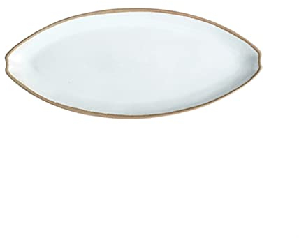 Essteller Rechteckige keramische keramische dinnerplatte home retro porzellan große gedämpfte fischplatte 16.3 zoll oval stonewares dinner platten mikrowelle spülmaschinen Suppenteller ( Size : B )