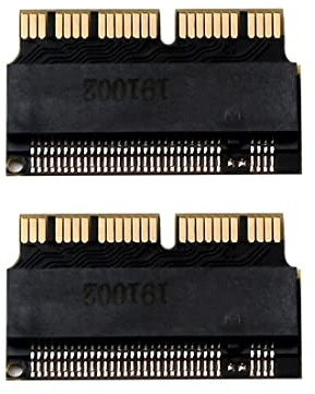 JMT M.2 NGFF Adapter NVMe PCI-E x4 M2 auf SSD, kompatibel mit A-pple Laptop, Mac Book Air Pro 2013, 2014, 2015, A1465, A1466, A1502, A1398, 2 Stück