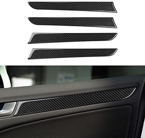 OYDDL 4PCS Kohlfaser Auto Türverkleidung Dekoration Aufkleber Autotür Strip Trim Kompatibel mit Audi A4 (2009-2016) S4(2010-2016) RS4 (2012-2015) Zubehör