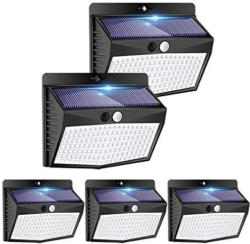 Peasur 5 Stück Solarlampen für AußEn mit Bewegungsmelder,138LED 180°Solarleuchten für AußEn 3 Modi LED Solar mit Bewegungsmelder Wasserdichte Solarleuchte mit Bewegungsmelder für Wandleuchte Garten