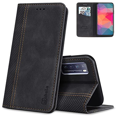 AKABEILA Coque pour OnePlus 11 - Étui portefeuille à rabat en cuir synthétique avec fermeture magnétique et béquille - Emplacements pour cartes - Coque de téléphone antichoc - Noir