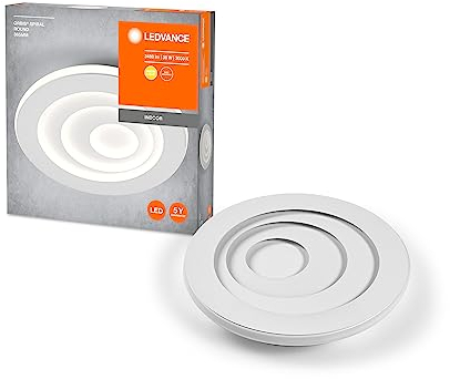 LEDVANCE ORBIS SPIRAL ROUND LED Deckenleuchte, weiß, 42W, 2400lm, 365mm Durchmesser, sehr homogene Lichtverteilung, indirektes Licht, integriertes LED-Modul, lange Lebensdauer, 3000K