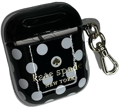 Kate Spade AirPods-Hülle, gepunktet, Schwarz und Weiß