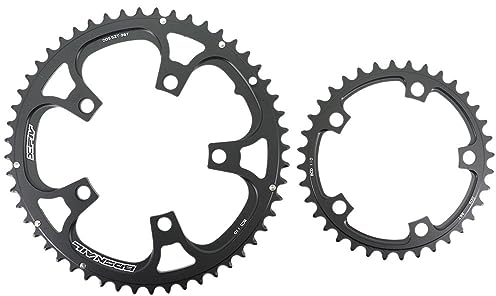 BLacOh Platos para Bicicletas Plato Doble 110bcd Plato Redondo Ovalado for Bicicleta de Carretera 2X 50t 35t 34t 52t 36t 53t 39t Gravel Platos para Bicicletas (Color : Round Black 52-36T)