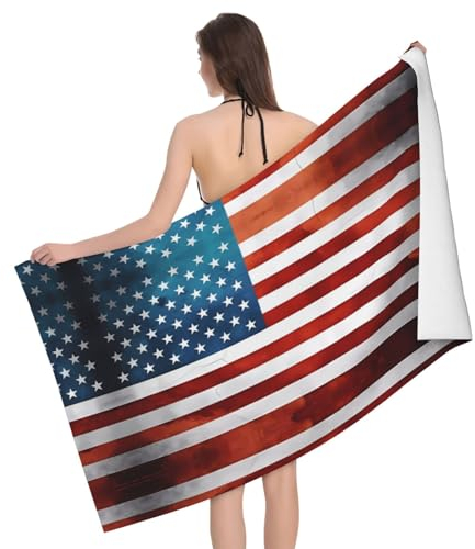 NALoRa Badetuch mit amerikanischer USA-Flagge, schnell trocknend, übergroße Handtücher für Reisen, Pool, ein Muss in lebendigen Farben