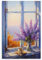 BUKAMDR Farmhouse Lavendel Schlafzimmer Dekor Wandkunst Vintage Fenster Lila Blume Leinwanddruck Poster Gerahmte Malerei Kunstwerk für Wohnzimmer Büro