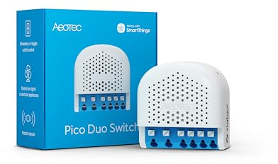 Aeotec Pico Duo Switch - Zigbee | 2 x 8A Smart Double Relay Switch with Power Metering | SmartThings | HomeAssistant | Repeater Function | Scene Control | No Cloud Necessary | Light Control