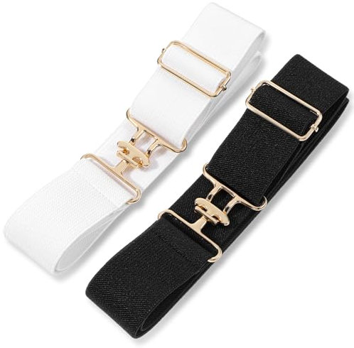 Andibro 2 Stück 1,5 Zoll Elastischer Reitgürtel, Reit Ausrüstung mit Surcingle Schnalle Englisch Reitgürtel Gebissgürtel Equestrian Elastic Belt für Frauen Reitsport Reiten