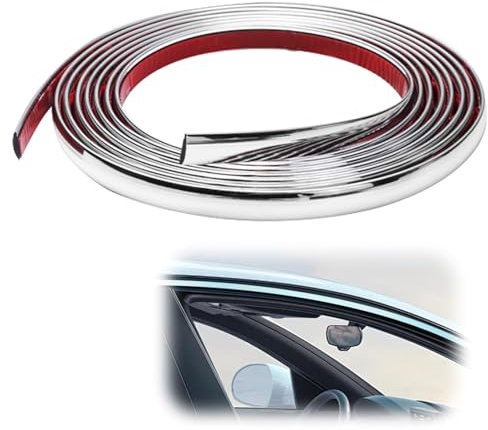 gaubss 10Ft/3m Self Adhesive Peel and Stick Wall Molding Trim, Tile Edging Trim Metalized PVC Mirror Frame for Mirror Car Tile Edge Door Ceiling Floor Panel Cabinet Corner Decor (Silver)