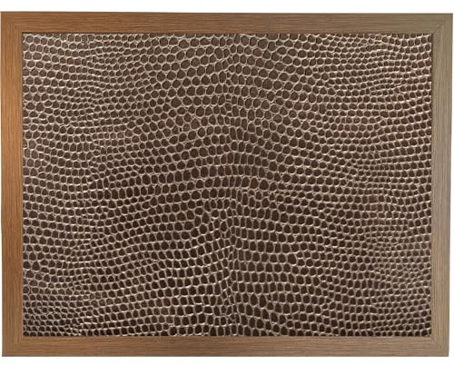 Brown Leather Lap Tray with Beanbag Cushion: Printed Tan Snake Skin Cushioned Lap Tray for Eating, Food Tray for Bed, Breakfast, TV Dinner, Padded Laptop Desk Tray (Frame Colours x 4)