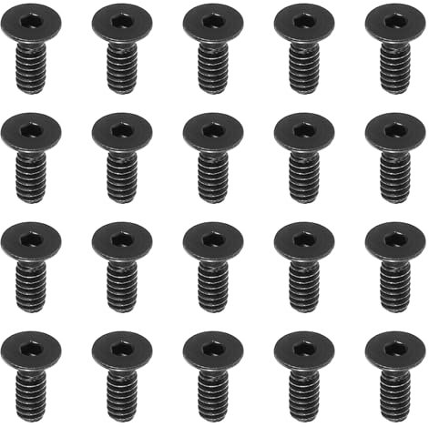 PATIKIL #6-32 x 3/8 Pouce Vis Tête Cylindrique Six Pans Creux, 20 Pack Boulons Fraisés Tête Plate Entraînement Hexagonal Vis Filetage Complet Grossier Unc Oxyde Noir Grade 10.9