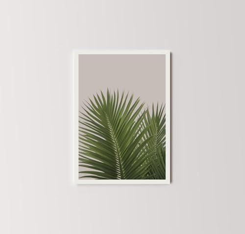 Pink and Green Tropical Leaf Poster, Rainforest Wall Art, Nursery Gift, European Fan Palm Print, Trending Canary Island Plant Art, No327C